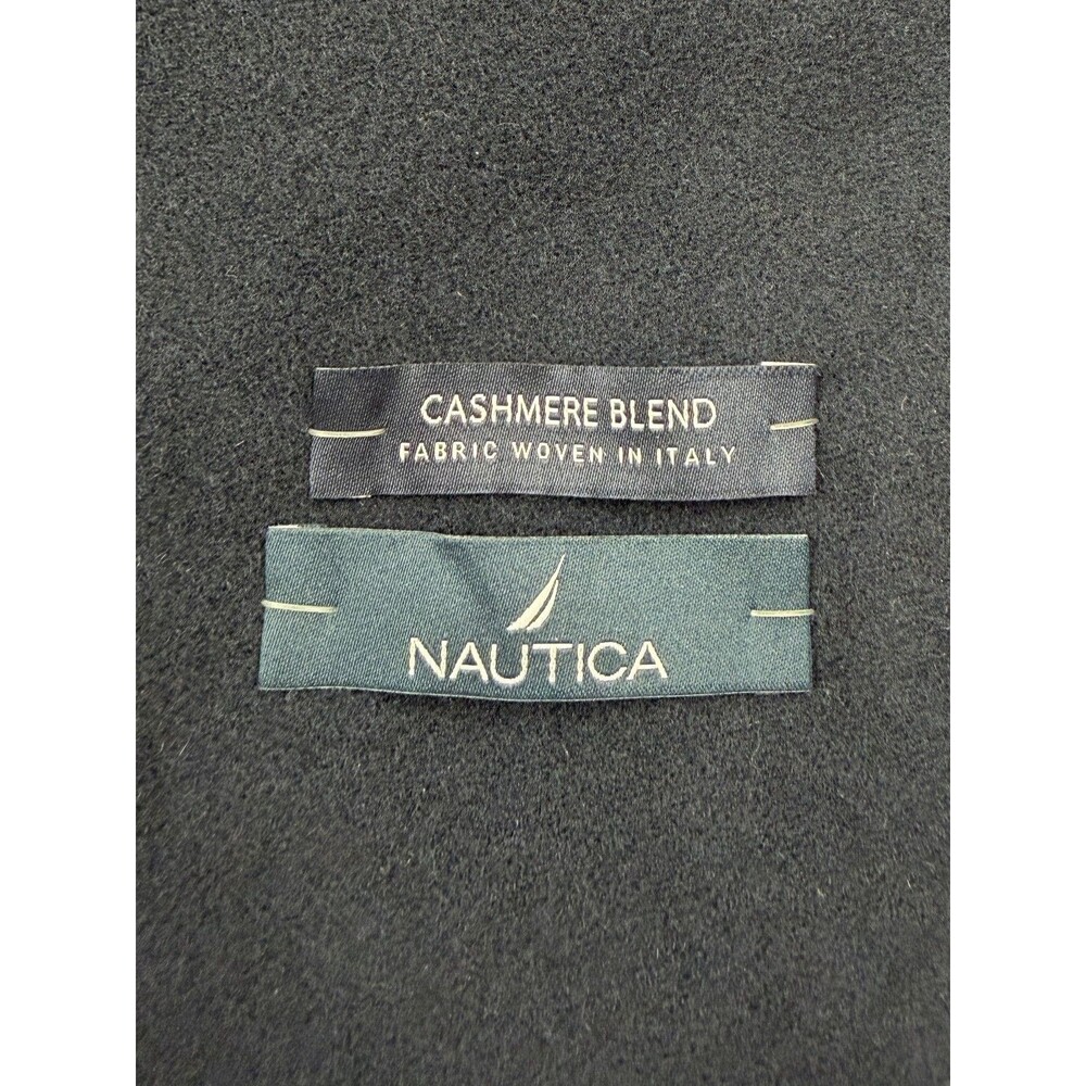 $450 NEW NAUTICA Mens 42R Navy Wool Cashmere Classic 38" Long OverCoat Jacket - Picture 4 of 11
